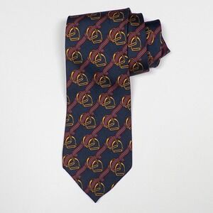Christian Dior Monsieur Necktie Equestrian Horse Stirrup Print‎ Silk Tie